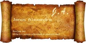 Jencs Alexandra névjegykártya